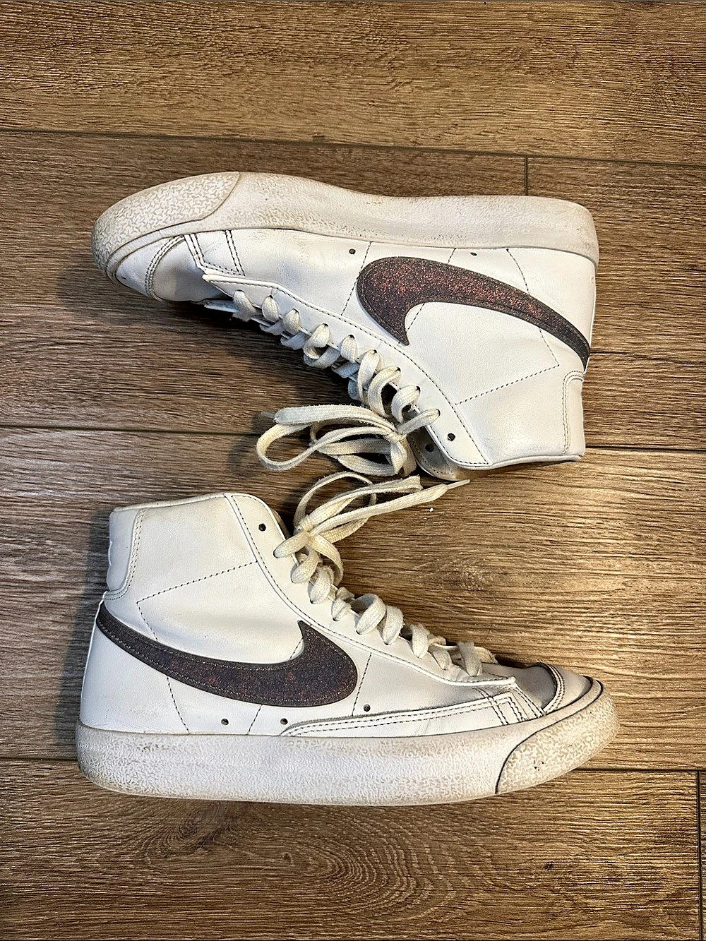 Nike Blazer Mid Sneakers Purple Glitter Check - 8